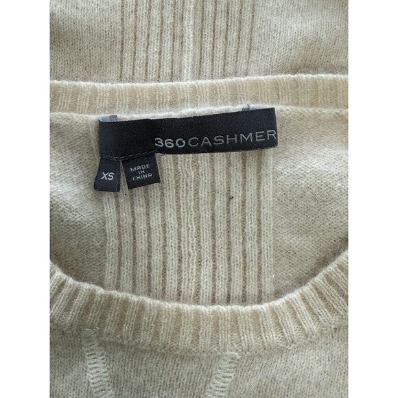 360 Cashmere Women’s Cream 100% Cashmere Sweater Quiet Luxury Minimalist Sz XS - Picture 5 of 9